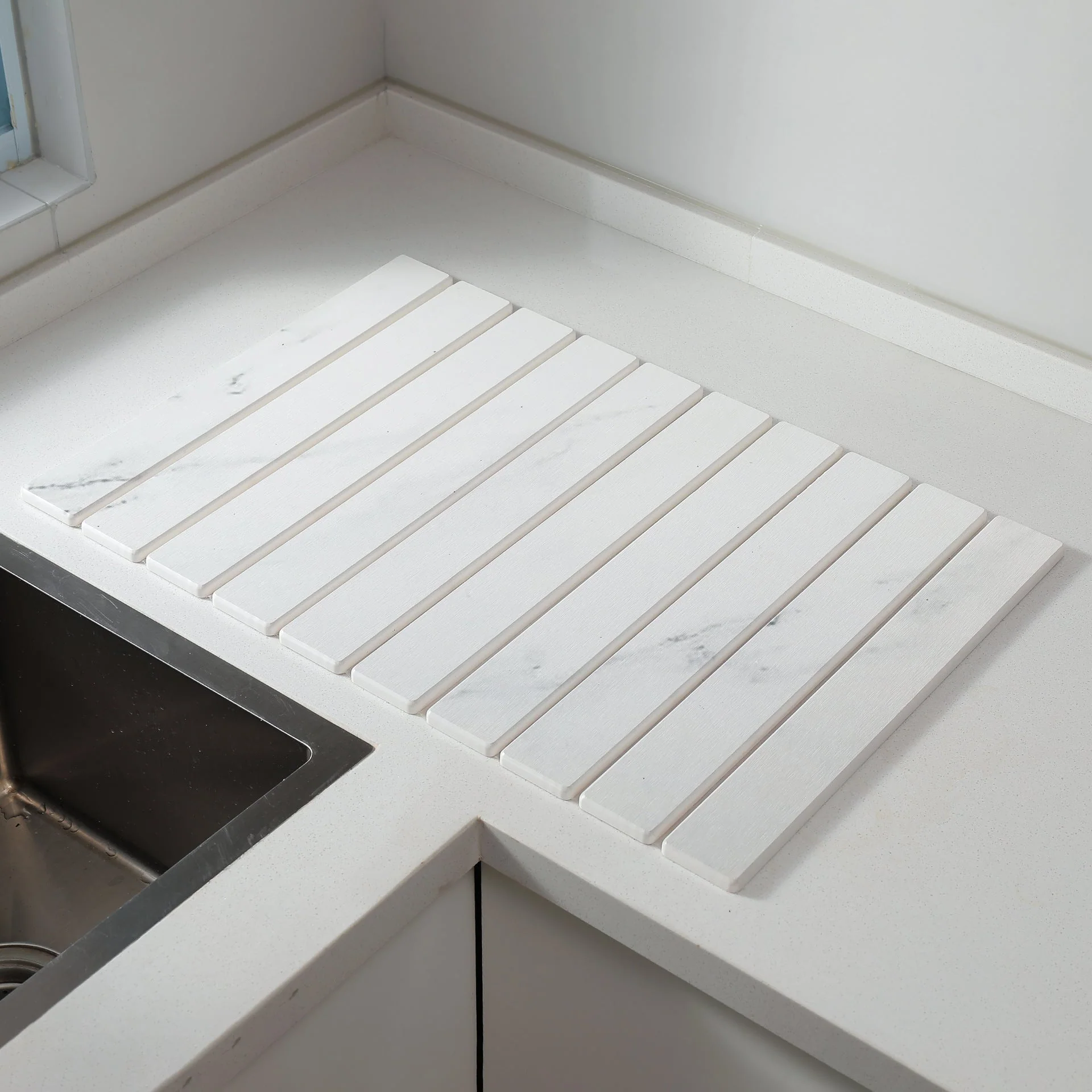 🌞Fris De Lente In Met 50% Korting!🪨 Luxe Marmer Diatomeeënaarde Droogmat – 60Sec Superabsorberend & Hittebestendig | Keuken Aanrecht Must-Have! - Image 9