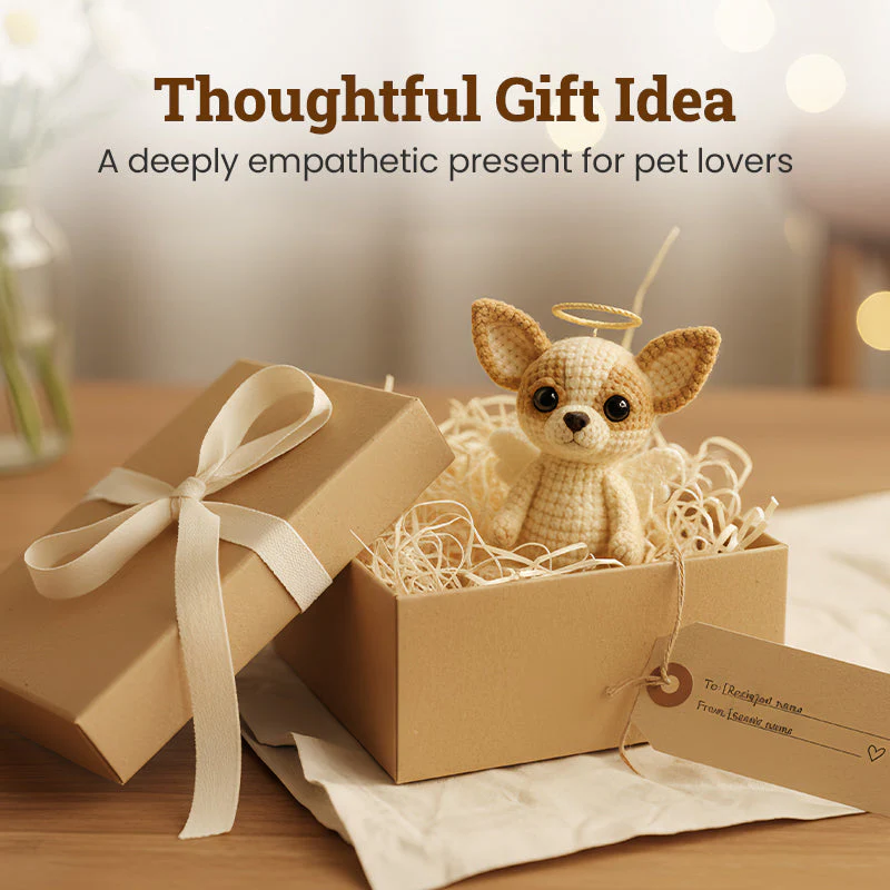 🐾👼 Delicate Miniatuur Gehaakte Hondensouvenir – Emotionele Troost, Engel Ontwerp! - Image 5
