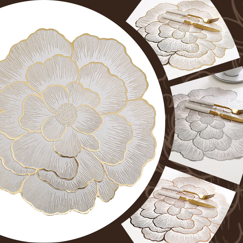 🎉Nieuwjaars Cadeau 50% KORTING!🌟Goudkleurige 3D Blad Placemat – Luxe Tafeldecoratie + Hittebestendig + Waterdicht: Perfect Voor Feestjes/Dagelijks Gebruik! - Image 13