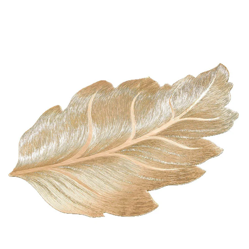 🎉Nieuwjaars Cadeau 50% KORTING!🌟Goudkleurige 3D Blad Placemat – Luxe Tafeldecoratie + Hittebestendig + Waterdicht: Perfect Voor Feestjes/Dagelijks Gebruik! - Image 7