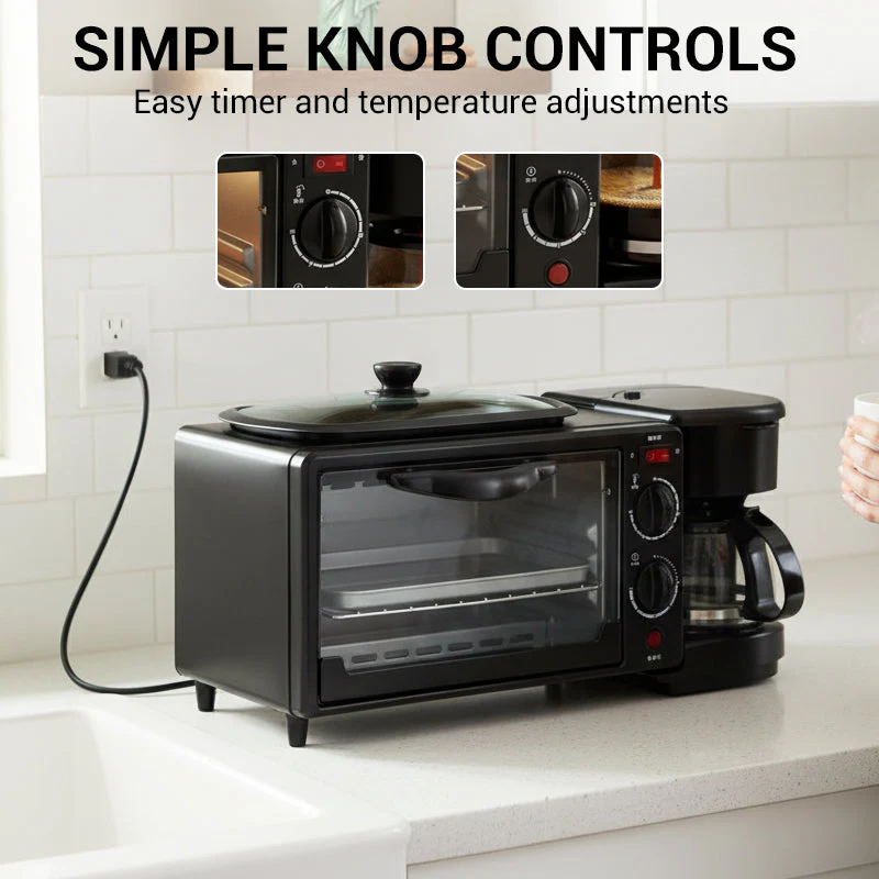 🎉Nieuwjaars Cadeau 50% KORTING!🥞3-in-1 Elektrisch Ontbijtstation - Broodrooster, Koffiezetter & Bakplaat: 1 Apparaat Voor Heel Gezins Ontbijt (Spaar Aanrechtruimte!) - Image 6