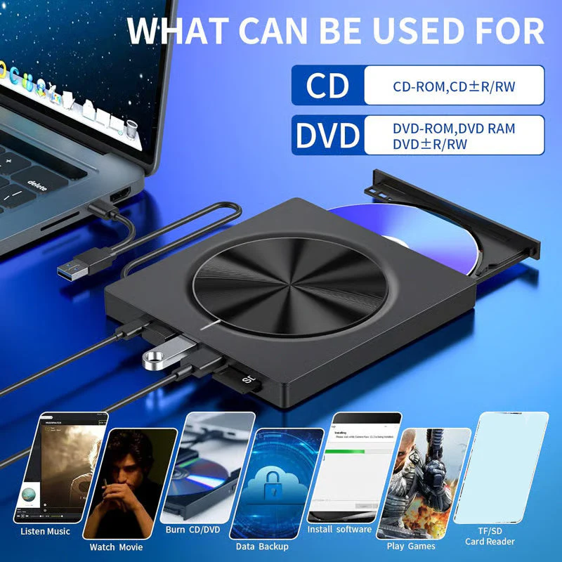 🎉Nieuwjaars Cadeau 50% KORTING!💿 Externe USB-cd/dvd-speler – Plug & Play voor oude foto's, muziek & bestanden (geen ingebouwde schijf in je laptop?) ✨