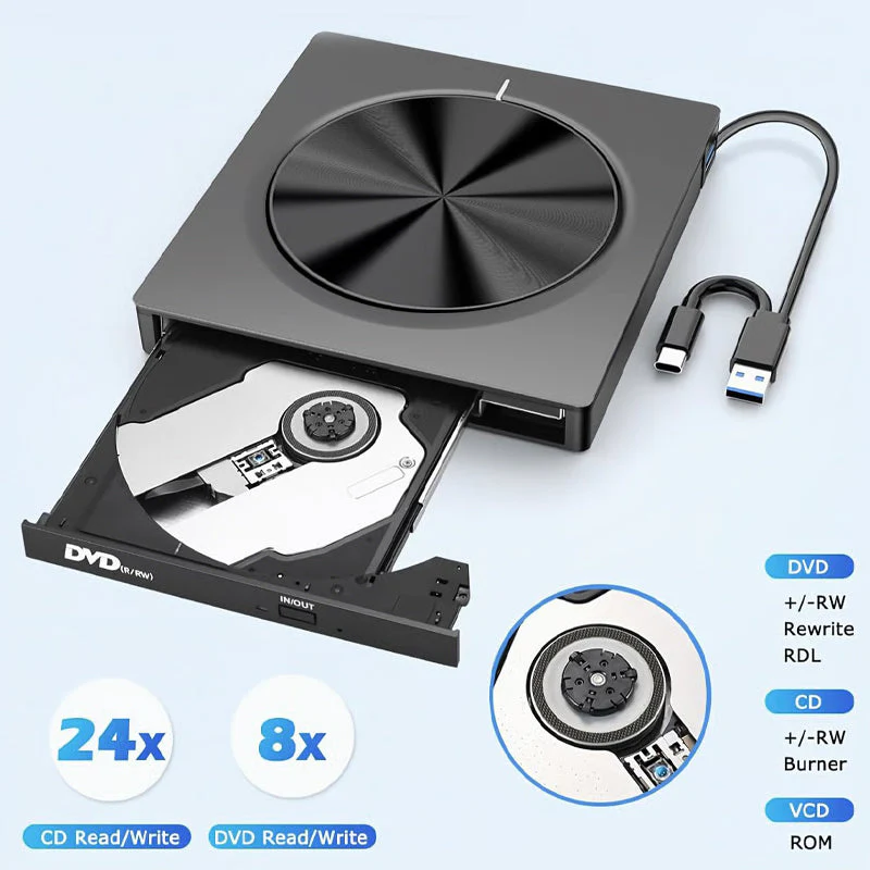 🎉Nieuwjaars Cadeau 50% KORTING!💿 Externe USB-cd/dvd-speler – Plug & Play voor oude foto's, muziek & bestanden (geen ingebouwde schijf in je laptop?) ✨ - Image 4