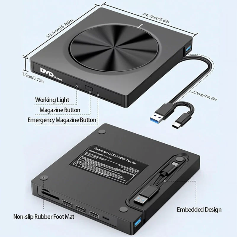 🎉Nieuwjaars Cadeau 50% KORTING!💿 Externe USB-cd/dvd-speler – Plug & Play voor oude foto's, muziek & bestanden (geen ingebouwde schijf in je laptop?) ✨ - Image 6