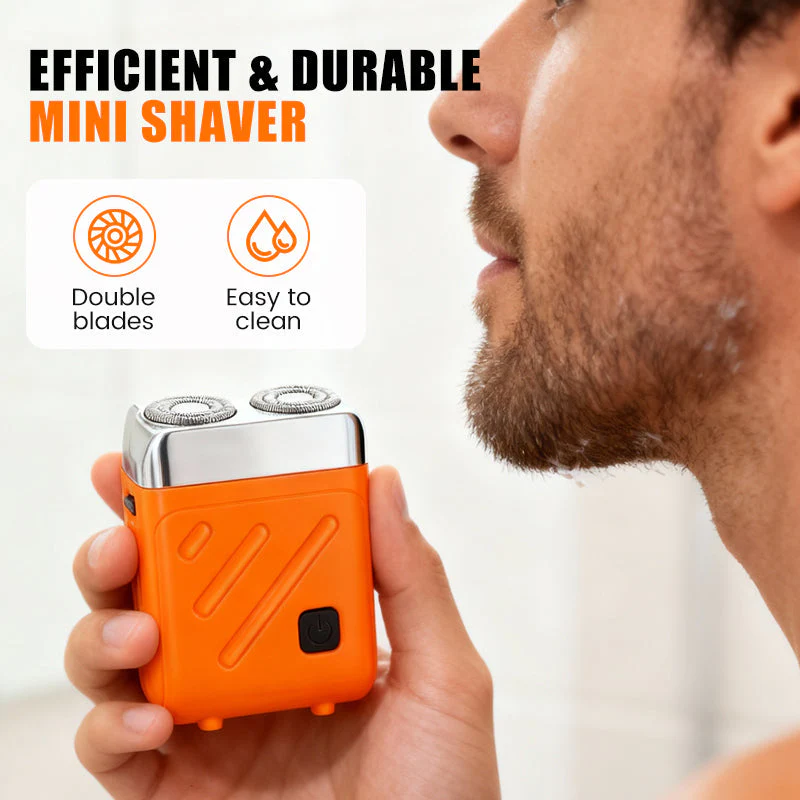 🪒✈️ Efficiënt Duurzaam Mini Scheerapparaat – Dubbel Ringblad, Ultracompact Draagbaar & Afwasbare Scheerkop (Type-C Opladen)!