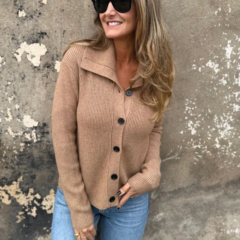 🎉Nieuwjaars Cadeau 50% KORTING!🧶Elegante Reverskraag Gebreide Top voor Dames: Klassiek & Veelzijdig – Perfect voor Kantoor & Weekend! - Image 2