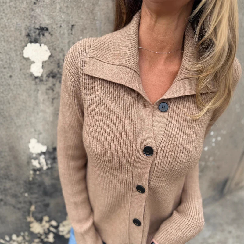 🎉Nieuwjaars Cadeau 50% KORTING!🧶Elegante Reverskraag Gebreide Top voor Dames: Klassiek & Veelzijdig – Perfect voor Kantoor & Weekend! - Image 3