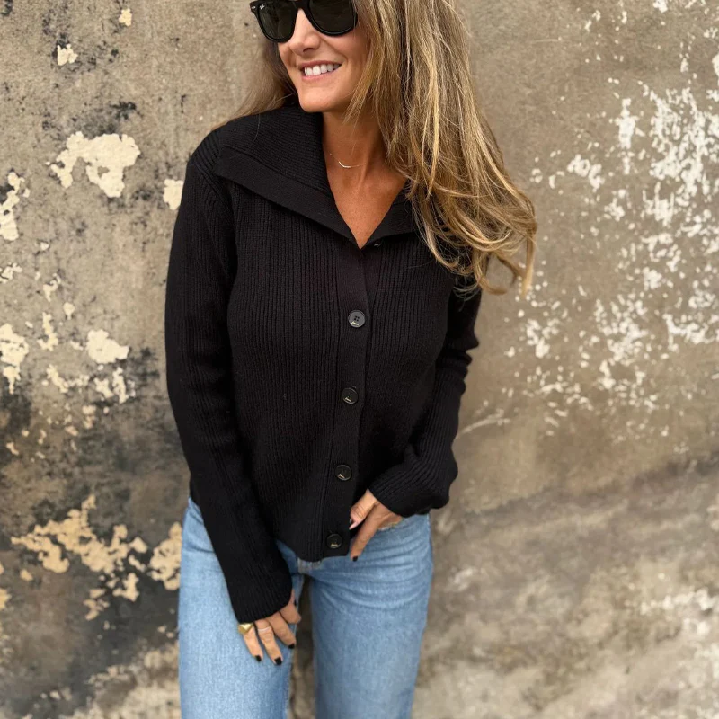 🎉Nieuwjaars Cadeau 50% KORTING!🧶Elegante Reverskraag Gebreide Top voor Dames: Klassiek & Veelzijdig – Perfect voor Kantoor & Weekend! - Image 6