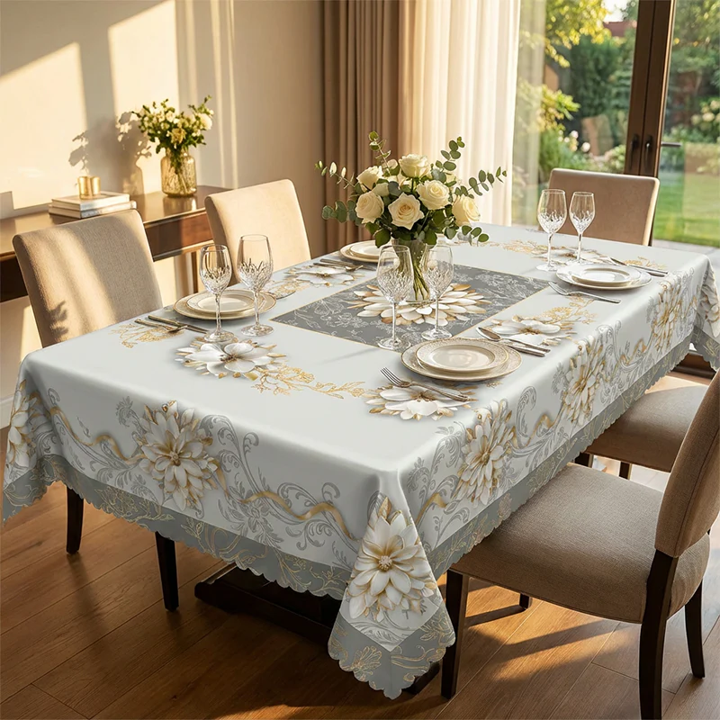 💘Valentijnsaanbieding: 50% Korting! 💮Elegant Waterdicht Relieftafelkleed met Bloemenmotief – Stijlvol & Onderhoudsvriendelijk! - Image 5