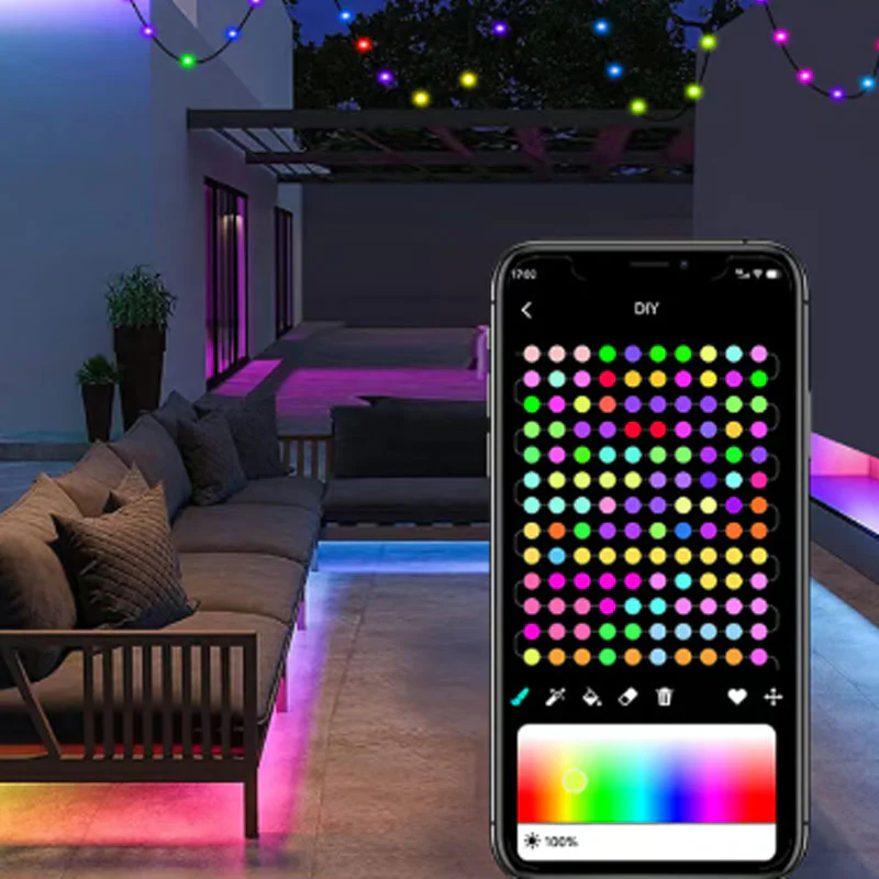 🏡🌳 Slimme Waterdichte LED Strip Licht – Binnen & Buiten, Persoonlijke Kleur Effecten, IP65 Waterdicht & Makkelijke Installatie (Perfect voor Feest Decoratie)! - Image 6