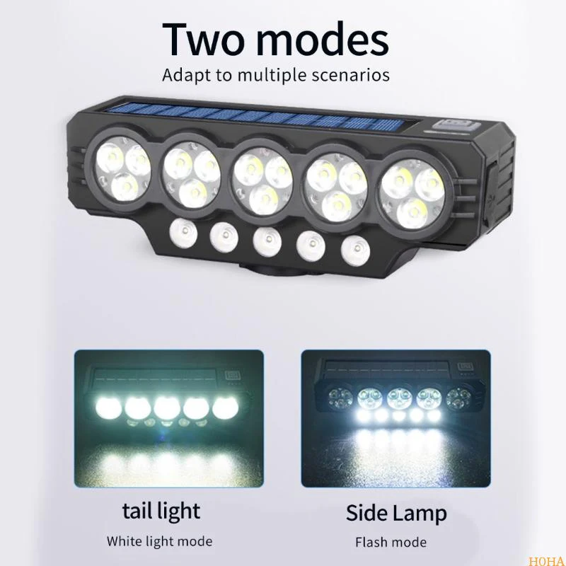 🎉Nieuwjaars Cadeau 50% KORTING!🔦Zonne-energie Fietslamp Met 120dB Claxon – Dual Opladen (Zon/Type-C) & Multi-Modi: Veilig Voor Stad/Outdoor Ritten!