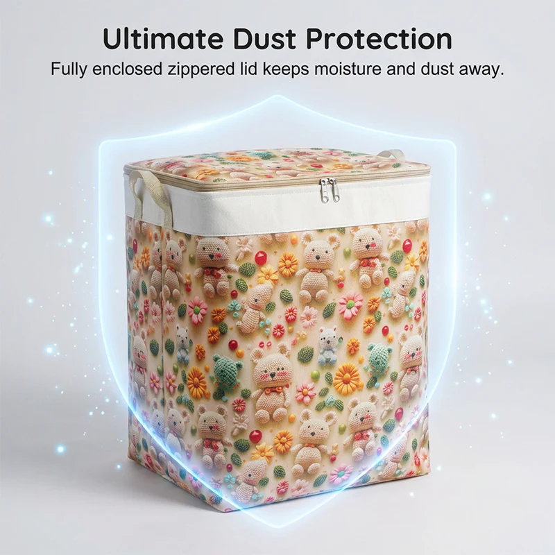 🌞Fris De Lente In Met 50% Korting!🧺Grote opvouwbare opbergbox van canvas – 120L inhoud, stof- & vochtbestendig, met praktische handgrepen voor kleding & beddengoed (50×40×60 cm). - Image 4