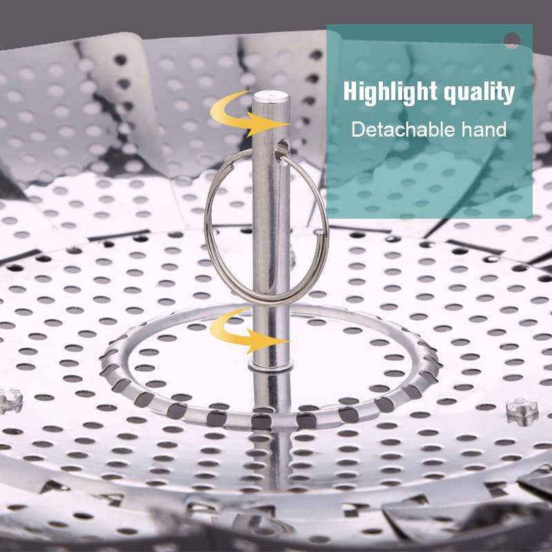 🍳🥦 Opvouwbare Telescopische RVS Stoompan – Multifunctioneel, Gezond Koken & Compact Opbergbaar! - Image 8