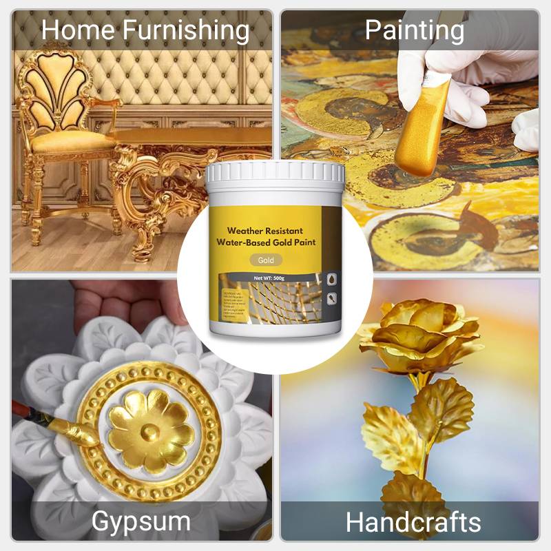 🎉Nieuwjaars Cadeau 50% KORTING!🎨Weerbestendige Waterbasis Goudverf - Hooghechtend & Milieuvriendelijk: Perfect Voor Huisdecor, Handicraft & Gips! - Image 5