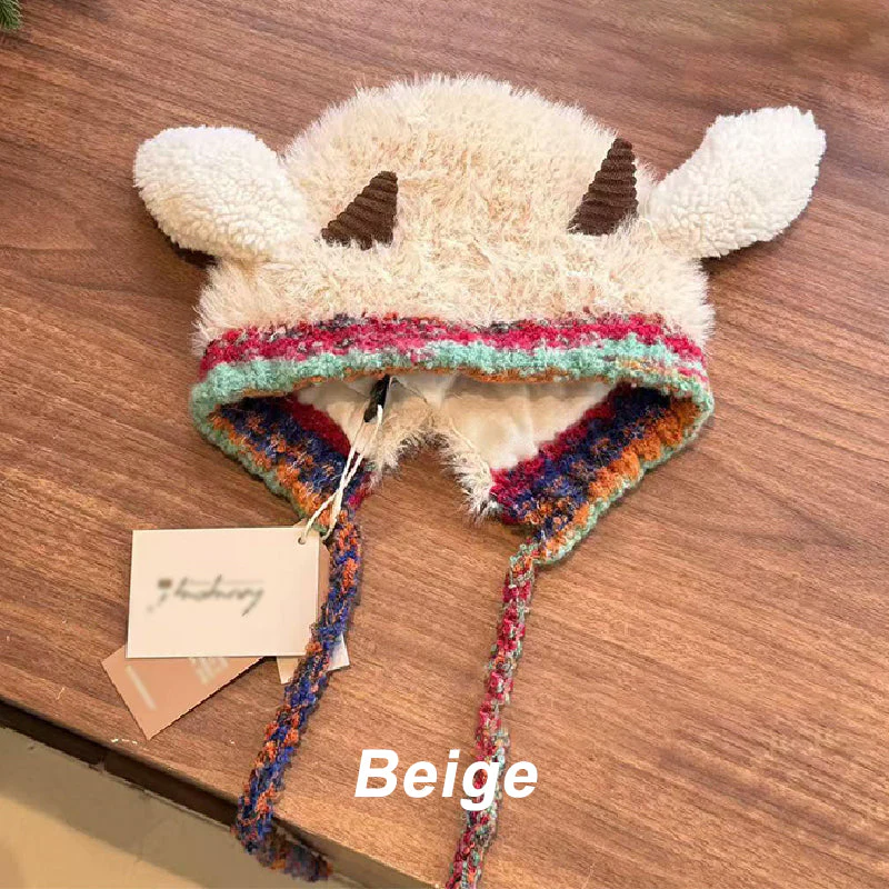 🐑🧣 Schattige Pluche Lammetjes Muts – Warme Oorflappen, Kleurblock Design & Comfortabel (Perfect voor Winter!) - Image 13