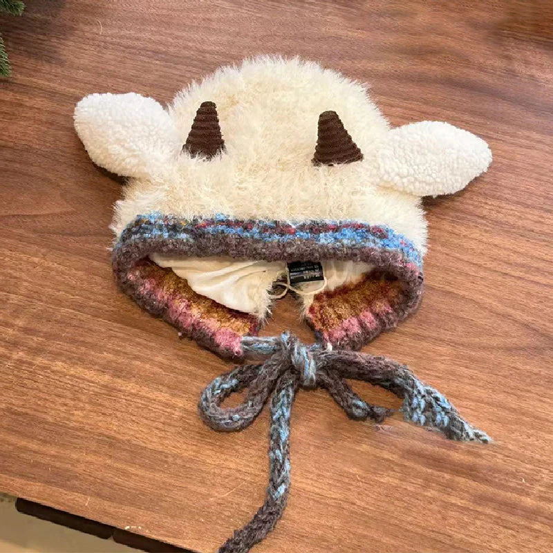 🐑🧣 Schattige Pluche Lammetjes Muts – Warme Oorflappen, Kleurblock Design & Comfortabel (Perfect voor Winter!) - Image 4