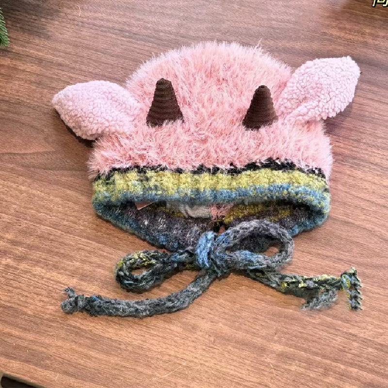 🐑🧣 Schattige Pluche Lammetjes Muts – Warme Oorflappen, Kleurblock Design & Comfortabel (Perfect voor Winter!) - Image 7