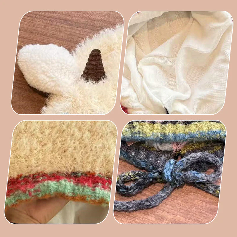 🐑🧣 Schattige Pluche Lammetjes Muts – Warme Oorflappen, Kleurblock Design & Comfortabel (Perfect voor Winter!) - Image 9