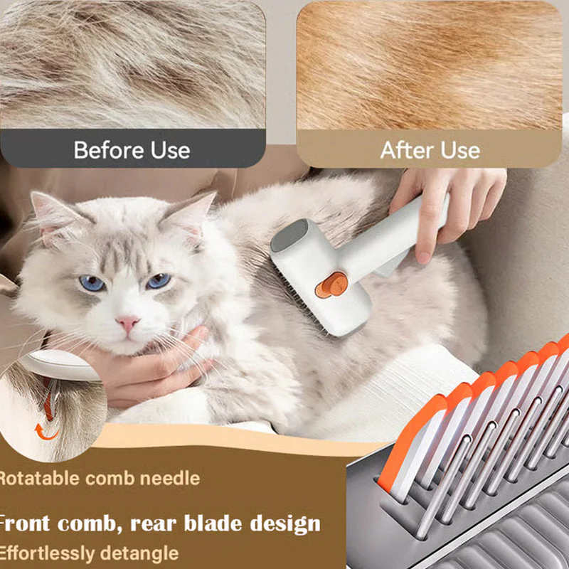 🌞Fris De Lente In Met 50% Korting!🐾 2-IN-1 Zelfontwarrende & Verzorgingskam voor Huisdieren – Painless Ontklitten, Ondervacht Verwijderen & Gezonde Vacht! - Image 3
