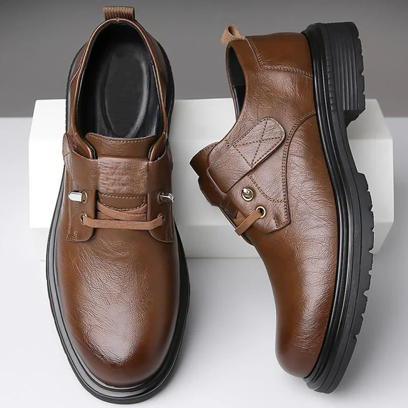 👞 Heren Ademende Retro PU Lederen Schoenen - Comfort & Stijl Voor Elke Dag! - Image 2