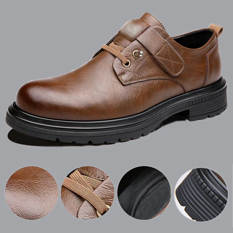 👞 Heren Ademende Retro PU Lederen Schoenen - Comfort & Stijl Voor Elke Dag! - Image 3