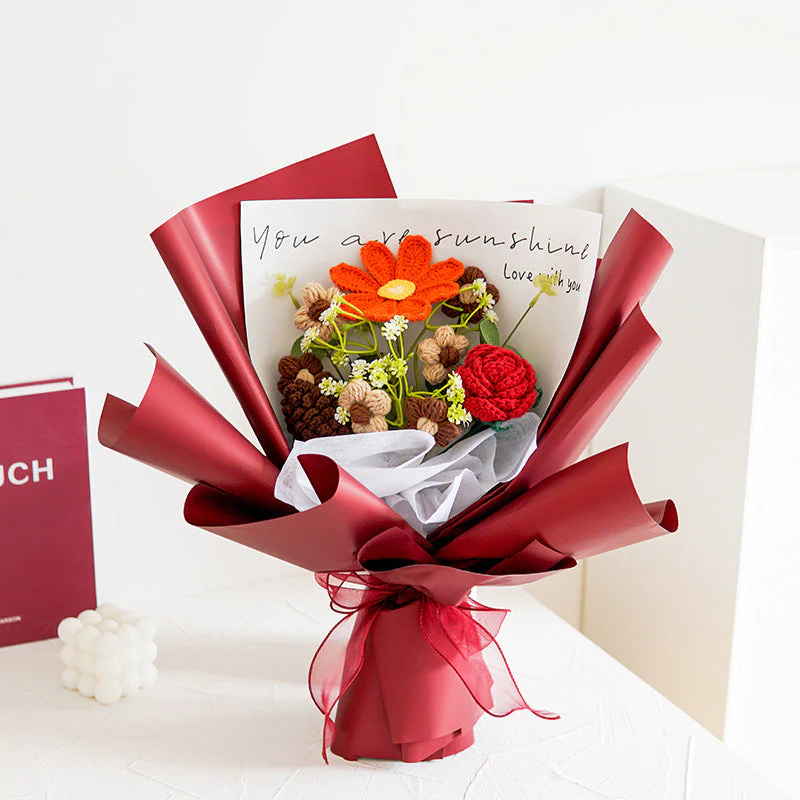 🌞Fris De Lente In Met 50% Korting!💐 Handgemaakt Gehaakt Bloemenboeket | Blijvende Schoonheid & Allergievriendelijk | Kant-en-Klaar Cadeau