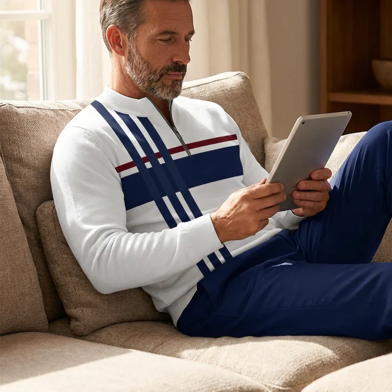 💘Valentijnsaanbieding: 50% Korting!👕Heren Trainingspak met Grafische Print – Quarter-Zip & Relaxed Fit | Comfortabel & Stijlvol! - Image 12