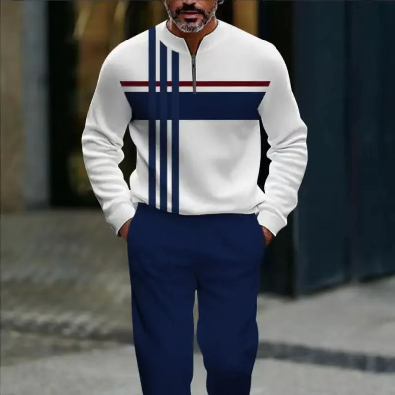 💘Valentijnsaanbieding: 50% Korting!👕Heren Trainingspak met Grafische Print – Quarter-Zip & Relaxed Fit | Comfortabel & Stijlvol! - Image 5