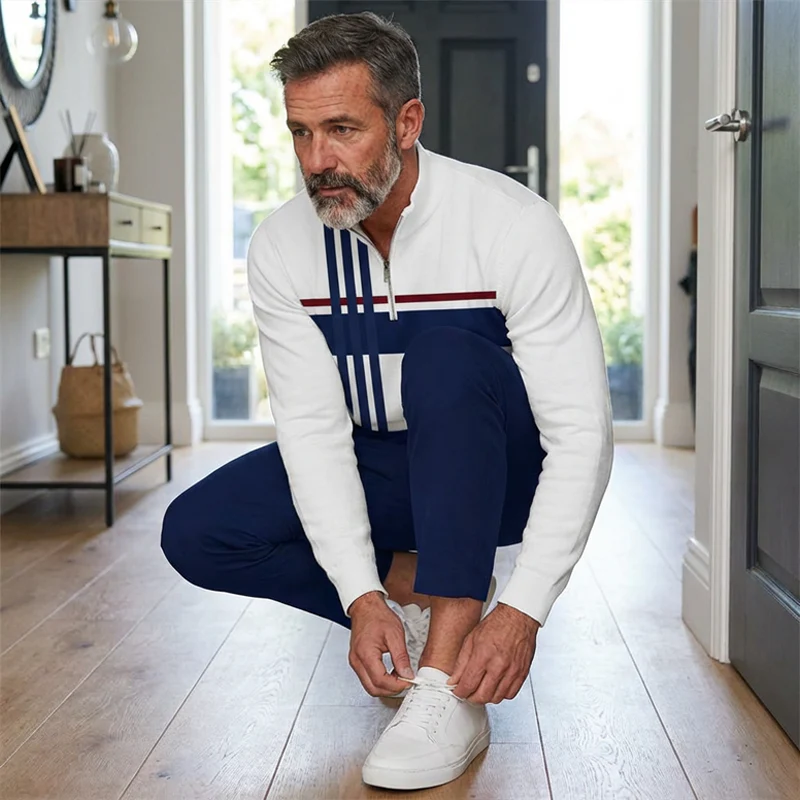 💘Valentijnsaanbieding: 50% Korting!👕Heren Trainingspak met Grafische Print – Quarter-Zip & Relaxed Fit | Comfortabel & Stijlvol! - Image 7