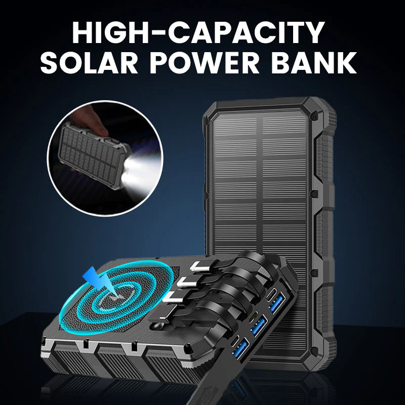 🌞Fris De Lente In Met 50% Korting!🌞 Zonne-Energiebank 36.800/49.800mAh | 7 Apparaten Tegelijk | Dual Noodverlichting | Duurzaam Outdoor