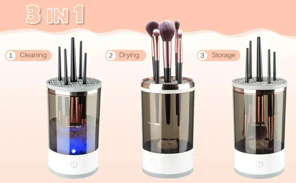 🖤Black Friday topper!50% KORTING✨ Automatische Make-Upkwastenreiniger (USB-Aangedreven) – Grondige Reiniging, Meerdere Kwasten Tegelijk & Huidveilig (Perfect voor Make-Up Liefhebbers!) - Image 7