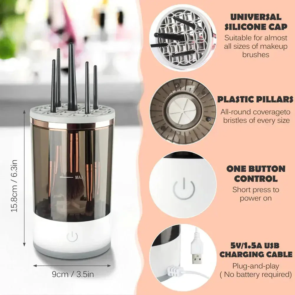 🖤Black Friday topper!50% KORTING✨ Automatische Make-Upkwastenreiniger (USB-Aangedreven) – Grondige Reiniging, Meerdere Kwasten Tegelijk & Huidveilig (Perfect voor Make-Up Liefhebbers!) - Image 8