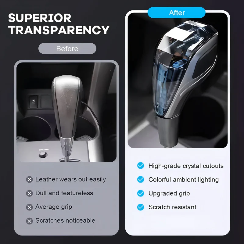 🌞Fris De Lente In Met 50% Korting!🚗Universele Touch-Activated LED Kristal Versnellingspookknop – Modern Auto Interieur & Comfortabel Schakelen: Eenvoudig Te Installeren! - Image 2