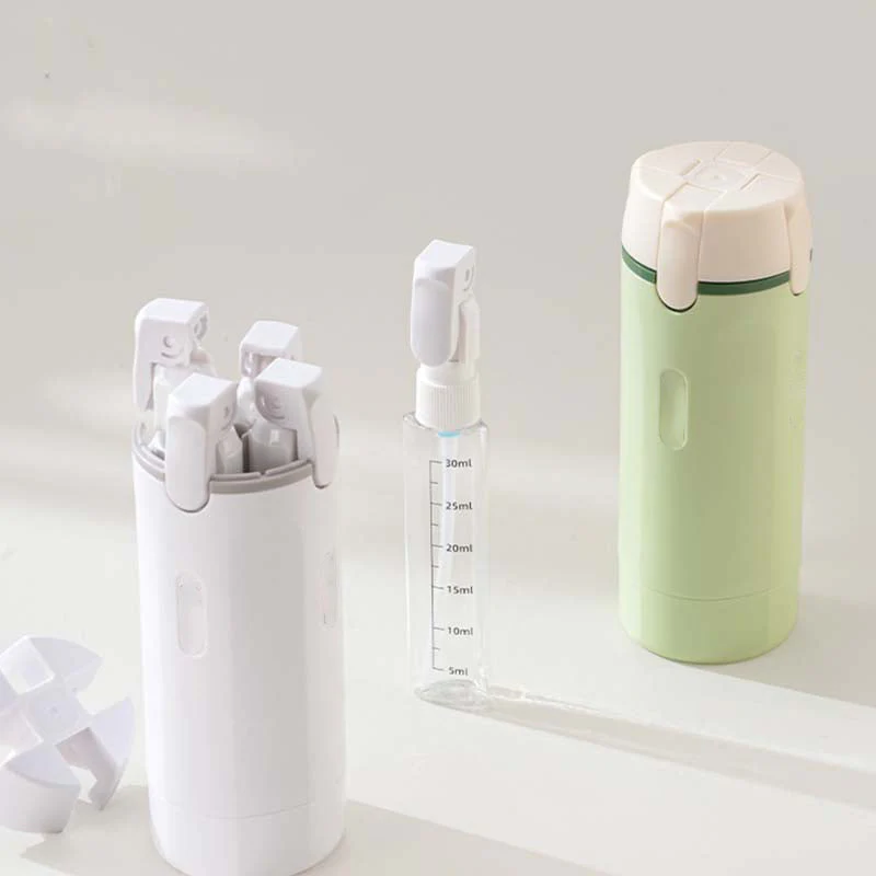 🌞Fris De Lente In Met 50% Korting!🧴4-in-1 Hervulbare Reisflessen Set – Lekvrij, Compact & Georganiseerd: Perfect Voor Reizen/Vakantie! - Image 7