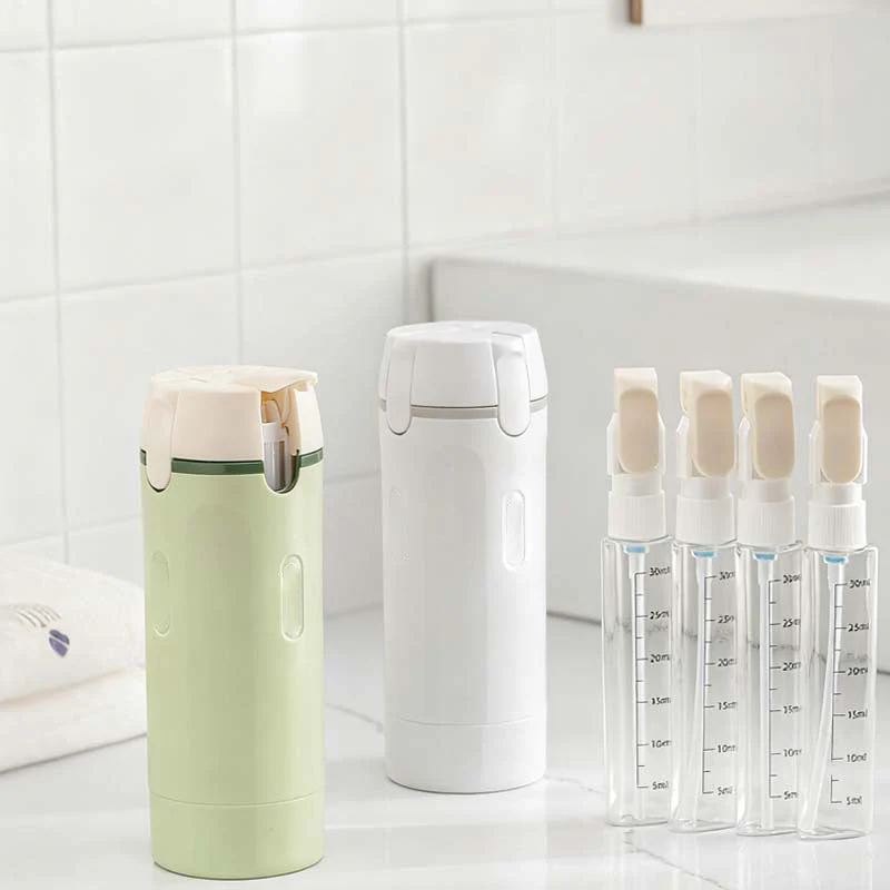 🌞Fris De Lente In Met 50% Korting!🧴4-in-1 Hervulbare Reisflessen Set – Lekvrij, Compact & Georganiseerd: Perfect Voor Reizen/Vakantie! - Image 8