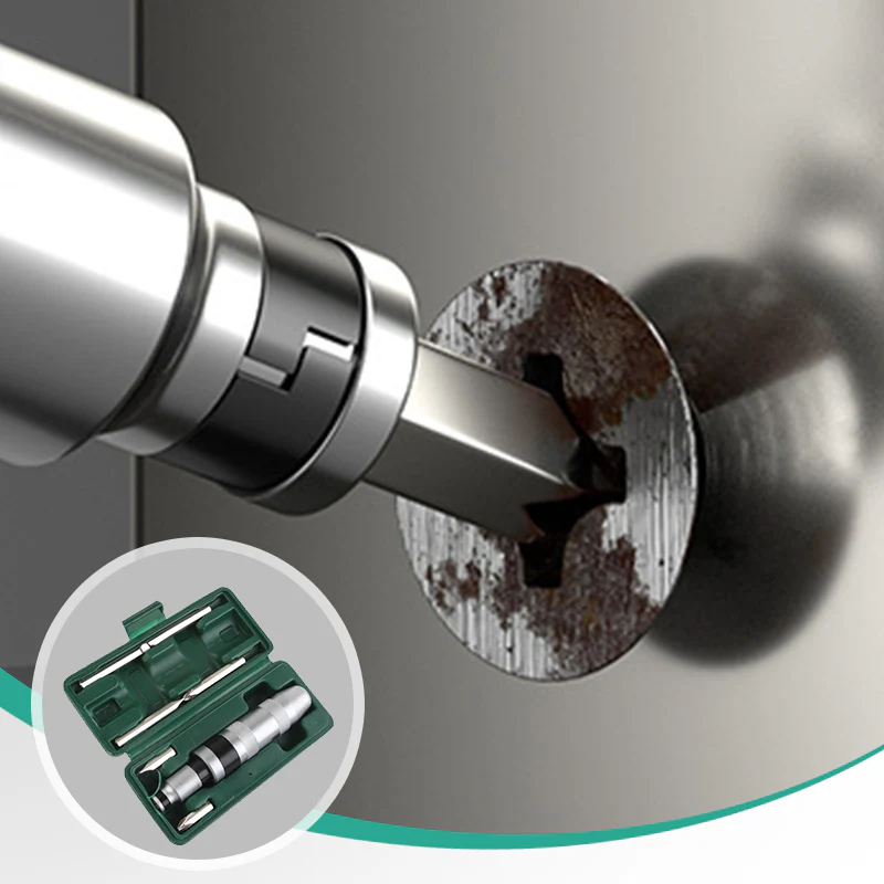 🔧 Industriële Slagschroevendraaier & Bitset - Moeiteloos Verstrikte Schroeven Losmaken, Duurzaam & Handig!