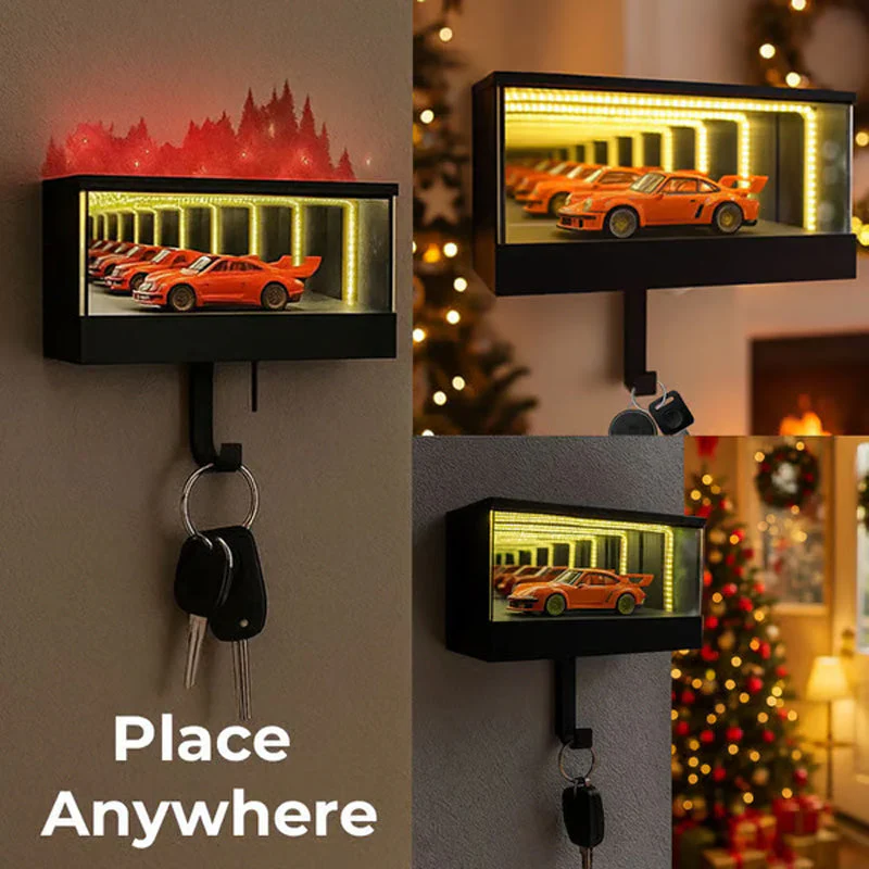 Infinity Mirror LED Garage Key Holder - Image 4