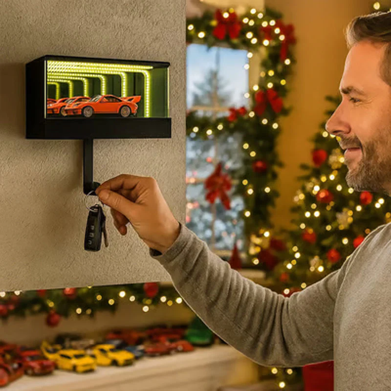 Infinity Mirror LED Garage Key Holder - Image 7