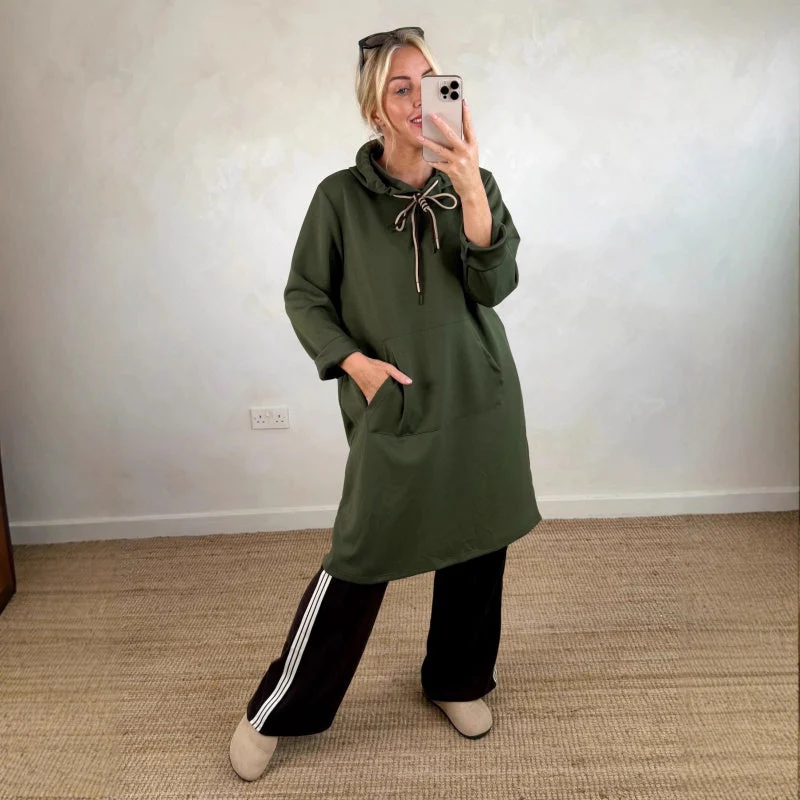 💃 Oversized Hoodiejurk met Zakken – Capuchon met Trekkoord & Veelzijdig voor Herfst/Winter! ✨ - Image 2