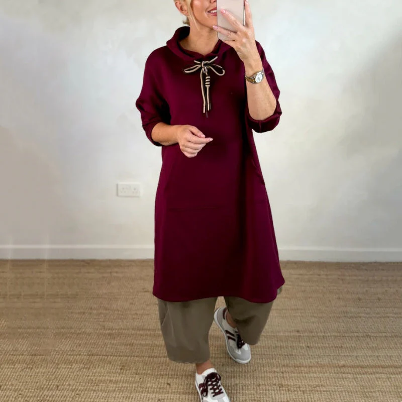 💃 Oversized Hoodiejurk met Zakken – Capuchon met Trekkoord & Veelzijdig voor Herfst/Winter! ✨ - Image 6