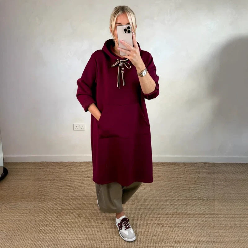 💃 Oversized Hoodiejurk met Zakken – Capuchon met Trekkoord & Veelzijdig voor Herfst/Winter! ✨ - Image 9