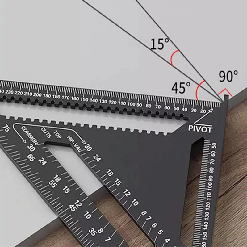 🔧 Houtbewerkings Driehoek Liniaal 7-12 Inch - Precisie & Duurzaamheid Voor Elke Houtproject! - Image 5