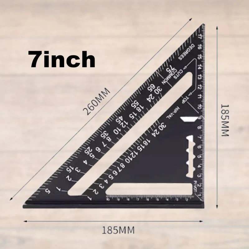🔧 Houtbewerkings Driehoek Liniaal 7-12 Inch - Precisie & Duurzaamheid Voor Elke Houtproject! - Image 9