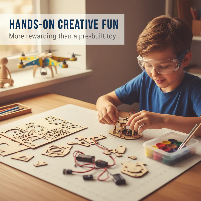 🎉Nieuwjaars Cadeau 50% KORTING!🛩️Kinderen DIY Houten Drone Bouwset: Beginner-Vriendelijk & Veilig – Bouw Je Eigen Drone Met STEM-Lerend! - Image 4