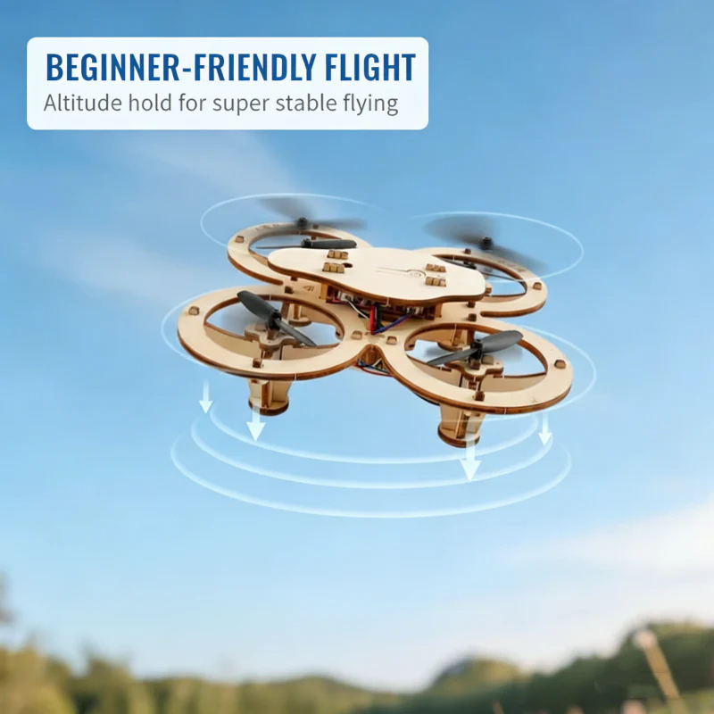 🎉Nieuwjaars Cadeau 50% KORTING!🛩️Kinderen DIY Houten Drone Bouwset: Beginner-Vriendelijk & Veilig – Bouw Je Eigen Drone Met STEM-Lerend! - Image 5