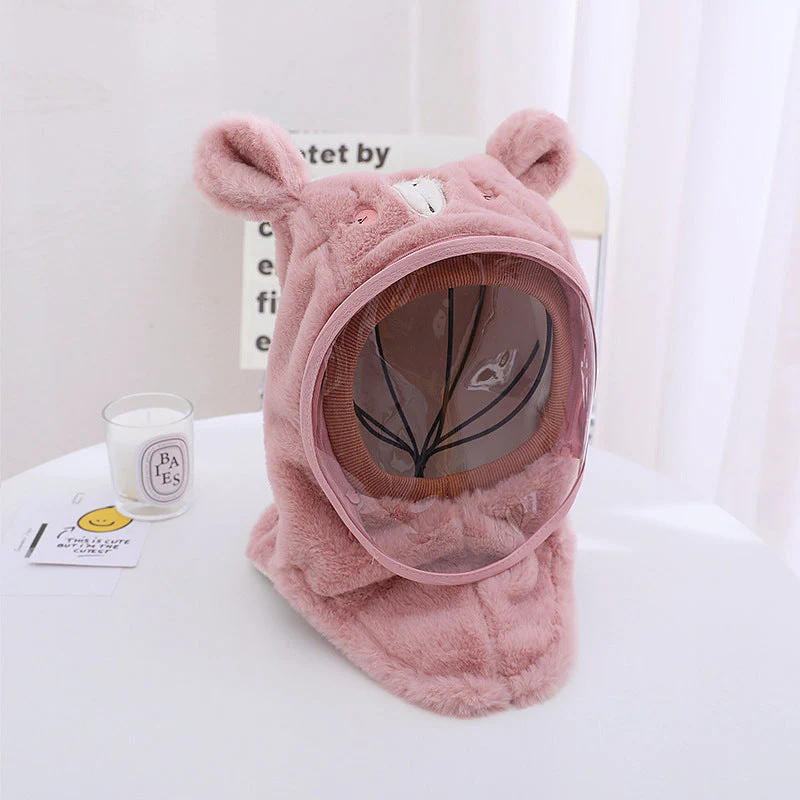 🐻🧣 Kinder Wintermuts met Afneembaar Winddicht Masker – Schattige Beertjesoren, Warm Kunstmatig Konijnenbont & Multifunctioneel Voor Koude Dagen! - Image 14