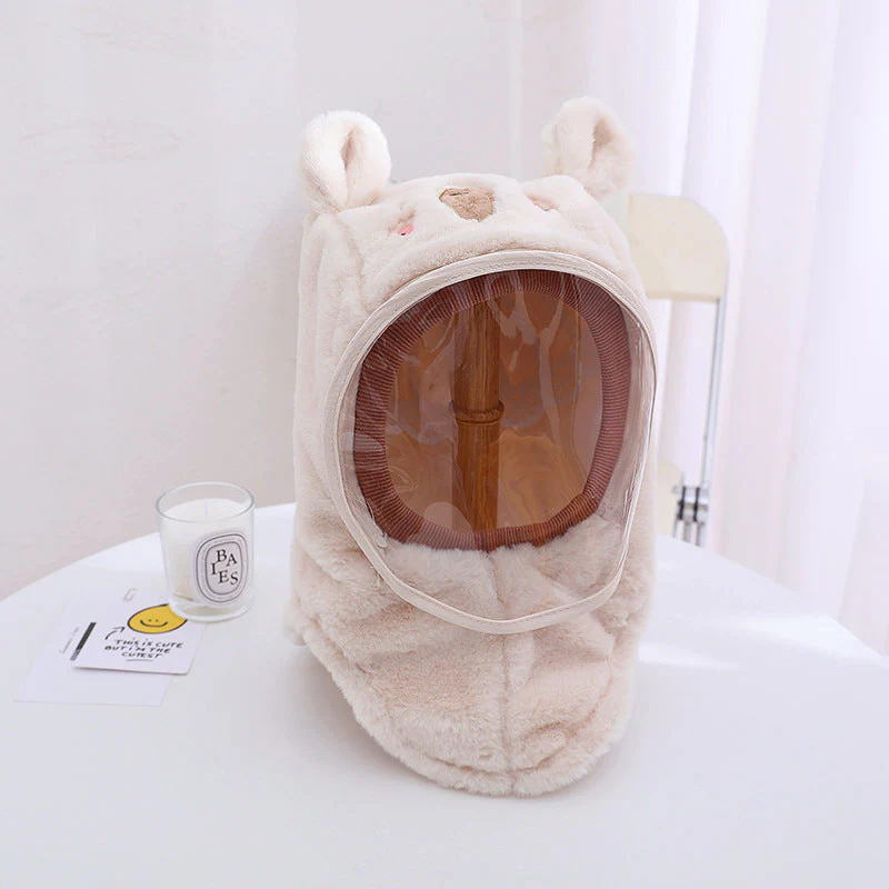 🐻🧣 Kinder Wintermuts met Afneembaar Winddicht Masker – Schattige Beertjesoren, Warm Kunstmatig Konijnenbont & Multifunctioneel Voor Koude Dagen! - Image 15