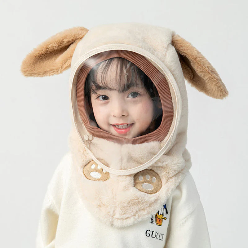 🐻🧣 Kinder Wintermuts met Afneembaar Winddicht Masker – Schattige Beertjesoren, Warm Kunstmatig Konijnenbont & Multifunctioneel Voor Koude Dagen! - Image 2