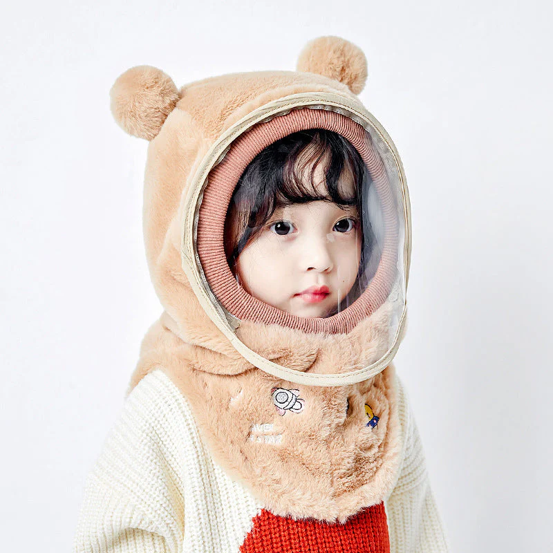 🐻🧣 Kinder Wintermuts met Afneembaar Winddicht Masker – Schattige Beertjesoren, Warm Kunstmatig Konijnenbont & Multifunctioneel Voor Koude Dagen! - Image 4