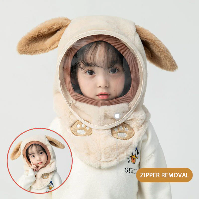 🐻🧣 Kinder Wintermuts met Afneembaar Winddicht Masker – Schattige Beertjesoren, Warm Kunstmatig Konijnenbont & Multifunctioneel Voor Koude Dagen! - Image 7